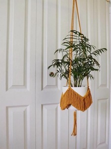 Boho Chic macramé coton suspendu support de jardinière intérieur extérieur écologique Pot de fleur décor à la main Style bohème jardin - Product Image 5