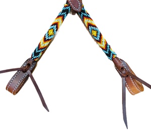 Headstall de cheval perlé occidental en cuir personnalisé de haute qualité avec oreille fendue pour l'équitation diverses couleurs de conceptions disponibles - Product Image 5