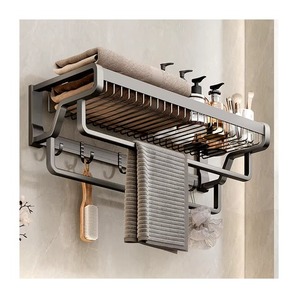 Porte-serviettes en métal élégant et solide pour une organisation murale dans toute salle de bain - Product Image 1