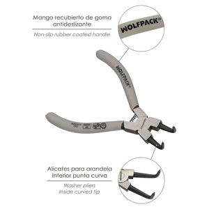 Pinze per Rondelle Interne Curve 125 mm. Acciaio DIN 5254 - Product Image 3