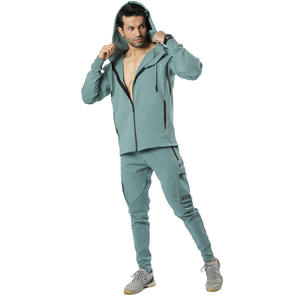 Conjunto de Sudadera con Capucha y Pantalones Casuales para Hombre, con Cremallera de Color Personalizado, de Alta Calidad, para Invierno - Product Image 2