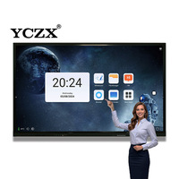 Tablero inteligente interactivo de Sistema Dual 4K 55 65 75 86 pantalla táctil de 98 pulgadas para aula y enseñanza tipo pizarra blanca