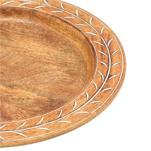 Vente chaude dernière assiette de chargeur de dîner en bois rustique en bois de manguier Base de napperon en bois naturel pour la décoration de Table d'événement - Product Image 1