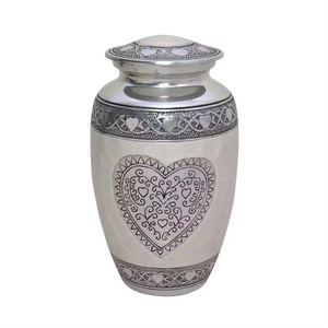Urnes décoratives en métal pour l'enterrement des cendres humaines Hommage commémoratif élégant et durable avec fermeture et design intemporel - Product Image 1