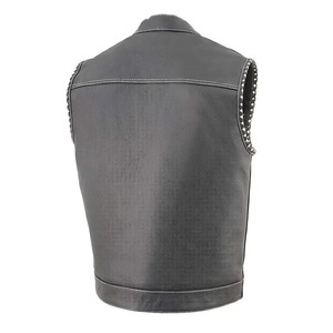 Gilet de moto en cuir véritable de haute qualité pour hommes nouveau style décontracté Cool veste d'hiver bouton respirant caractéristique pour les fêtes - Product Image 3