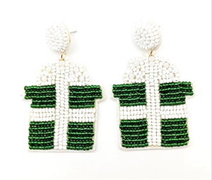 Nouveau Style broderie à la main arbre de noël pomme boucles d'oreilles mode personnalité strass boucles d'oreilles pour filles cadeau - Product Image 4