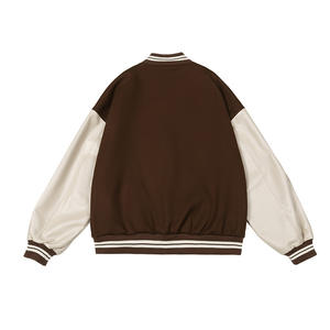 Veste universitaire personnalisée de haute qualité pour hommes pour l'hiver Chenille broderie manches en cuir décontracté Baseball Letterman - Product Image 5