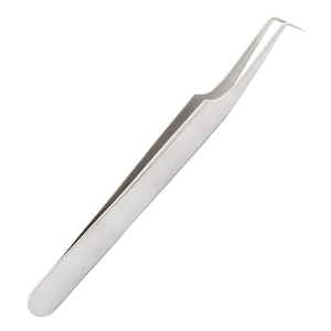 Venta al por mayor de pinzas de 90 grados de acero inoxidable de alta calidad de etiqueta privada para extensión de pestañas pinzas de punta de fibra de etiqueta privada - Product Image 4