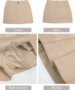 Jupe en jean à carreaux taille haute pour femmes - Légère, écologique, imperméable, streetwear décontracté, mode d'hiver - Product Image 5