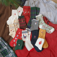 Chaussettes de Noël cadeau pour hommes chaussettes femmes enfants Logo personnalisé père noël bonhomme de neige renne chaud hiver coton chaussettes fabricant