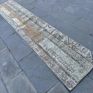 Turkish 2.1x10.7 ft <b>Rug</b>, <b>Runner</b> Vintage <b>Rug</b>, Brown Blue Floral <b>Rug</b> - Product Image 4