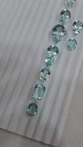 หินอความารีนตัดแบบหลวมทำจากหินอัญมณีสีฟ้าน้ำทะเล - Product Image 3