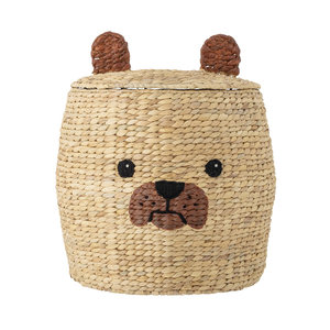 Jacinthe d'eau espiègle chien forme enfants panier mignon chiot jacinthe bébé panier avec oreilles rondes couvercle - Product Image 5