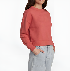 Sudadera con Capucha Personalizada OEM de Alta Calidad para Mujer, Sudadera de Algodón con Lavado Ácido, Logotipo Personalizado, Ropa Casual de Calle, Corta por Delante, para Invierno - Product Image 4