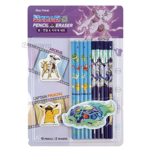 Lot de 6 gommes coréennes pour crayons, papeterie pour enfants, personnages mignons Pikaed, fournitures scolaires aléatoires, anime, vente en gros, modèle noir - Product Image 1