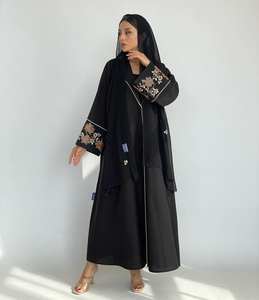 Abaya de Manga Larga Antiarrugas de Seda Hecha a Mano por Diseñadores, Estilo Turco, Ropa Musulmana Tradicional para Adultos, Éxito de Ventas 2024 - Product Image 1
