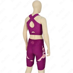 Conjunto Deportivo de Dos Piezas para Mujer, con Logotipo Personalizado, Corto por Encima de la Rodilla, para Gimnasio y Yoga, en Algodón Suave, de Secado Rápido y Transpirable - Product Image 2
