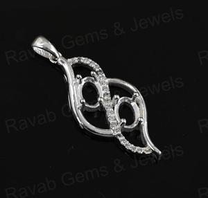 Nuevo Colgante de Plata de Ley 925 de Alta Calidad con Diseño de Onda Infinita de 25 mm, Engaste de Bisel Semi-Montado, Cadena de 18 Pulgadas, Joyería Fina - Product Image 5