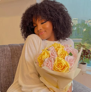 Afro kinky xoăn tóc giả tóc con người với những tiếng nổ cho phụ nữ Máy làm glueless 4C ngắn tóc giả tóc con người <span class=keywords><strong>Bob</strong></span> PIXIE cắt - Product Image 3