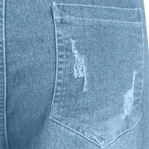 กางเกงขาสั้นผ้ายีนส์ของผู้หญิงกางเกงขาสั้นสไตล์ลำลองทำจากผ้าฝ้าย100% สีฟ้าเป็นมิตรต่อสิ่งแวดล้อมสำหรับ2025 - Product Image 5