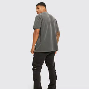 Offre Spéciale Hommes O-Neck Boxy Fit T-Shirt 100% Coton Sérigraphie Solide Motif Surdimensionné Lourd DIY Street Style Logo Personnalisé - Product Image 4