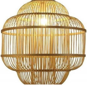 Lámpara colgante de bambú sostenible, lámpara de techo tejida a mano Natural para decoración de habitación respetuosa con el medio ambiente - Product Image 4