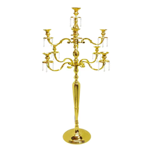 Candélabre artisanal à 5 bras pour bougies, idéal pour la décoration de la maison, de mariages, d'anniversaires, de la Saint-Valentin et de Noël - Product Image 1