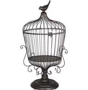 Jaula de pájaros de Metal decorativa negra y dorada antigua, Juego de 2 jaulas de Pájaros vivos para decoración del hogar de alta demanda - Product Image 1