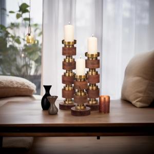 Lavish Style Wooden <b>Candle</b> <b>Holder</b> Ideal for Home Decor Centerpiece Table Display Event and Gift Use Handcrafted From India - Product Image 6