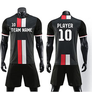 Mayorista Fabricación Ropa deportiva Uniforme de fútbol Color negro Nombre personalizado Número Impresión Uniforme de fútbol de alta calidad para adultos - Product Image 1