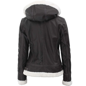 Nuevas chaquetas de piel de cuero personalizadas, abrigo de invierno con cuello de piel para mujer, chaqueta de piel de cuero Premium informal - Product Image 2