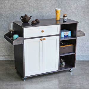 Carrito de Cocina Móvil KONA II de Diseño Moderno, 120x40x80cm, con Madera de Caucho, KB68049 - Product Image 2