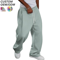 Pantalon décontracté ample en coton noir respirant, écologique, anti-plis, à séchage rapide, imprimé, avec cordon de serrage, pour hommes grandes tailles, logo personnalisé OEM