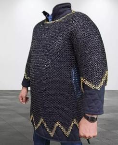 Alta calidad, estilo Medieval personalizado, 9mm, plano remachado, Haubergeon cota de malla, calibre 18, armadura de alambre de Metal, acero dulce - Product Image 4