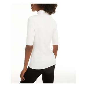 Cardigan Bianco da Donna Alfani, Traspirante, Collo Alto, da Indossare al Lavoro, Maglione Sottile Stile Coreano, Taglia XS - Product Image 2