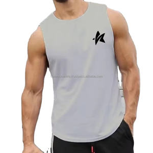 Débardeur de gymnastique sans manches en coton de haute qualité pour hommes gilet d'entraînement pour hommes avec impression Singlet Fitness Wear - Product Image 1
