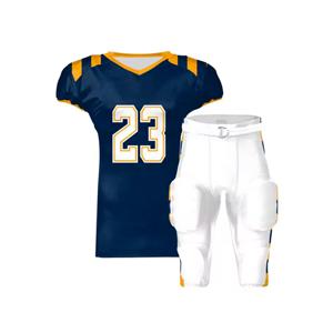 Uniforme de football américain imprimé de logo personnalisé de haute qualité rembourré avec logo brodé et sublimé à manches courtes - Product Image 2