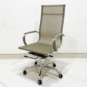 Chaise de bureau pivotante MFJC37, design ergonomique minimaliste, hauteur réglable, appui-tête, dossier en maille, tissu couleur cuivre, pour usage domestique - Product Image 4