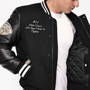 2024 gros personnalisé Chenille broderie Patch hommes vestes en cuir manches Bomber Baseball Letterman Versity vestes - Product Image 3