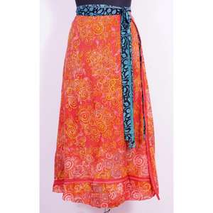 Vintage <b>Sexy</b> Mini <b>Silk</b> Sari <b>Skirt</b> Pictures of Mature Women Breathable Casual Style <b>Silk</b> Handmade <b>Skirt</b> with Natural Waistline - Product Image 2