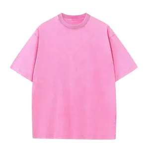 Camiseta de satén lavado ácido para hombre hecha a medida al por mayor camisetas de algodón elegantes de nuevo diseño con colores y tamaños personalizados OEM - Product Image 4