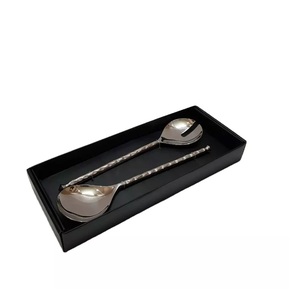 Ensemble de couverts plaqué or avec poignée en laiton à motif de feuille, nouveau set de couverts en métal, dernier modèle de couverts à prix avantageux - Product Image 1