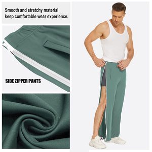 กางเกงสเวตเตอร์สำหรับผู้ชายกางเกงผ้าถักสำหรับฤดูหนาวของผู้ชายกางเกงลายทางทรงตรงโค้งกางเกงขาบานสำหรับผู้ชาย - Product Image 5