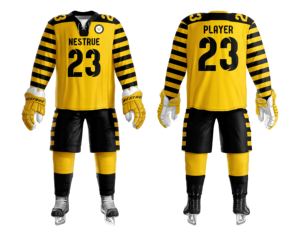 Conjunto de uniforme de hockey sobre hielo de tamaño personalizado de poliéster 100% al por mayor, conjunto de uniforme de hockey sobre hielo sublimado cómodo y elegante para hombres - Product Image 1