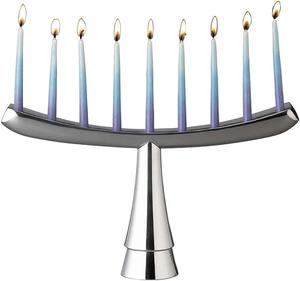 Metal Crafts Metal Menorah Aluminium Menorah Solid Cast Aluminium Menorah in <b>Mirror</b> Polish Multi Color <b>Candle</b> <b>Holder</b> - Product Image 6