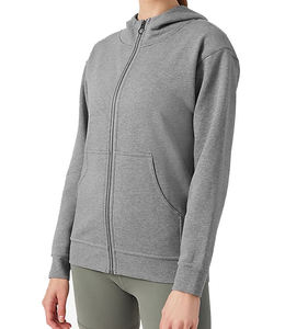 Sweat à capuche zippé en coton Offre Spéciale vierge surdimensionné à manches longues pour femmes - Product Image 5