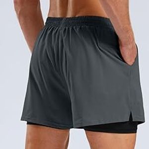 Pantalones cortos deportivos para hombre hechos a medida 100% poliéster patrón sólido transpirable y de secado rápido con estilo informal con múltiples bolsillos - Product Image 2