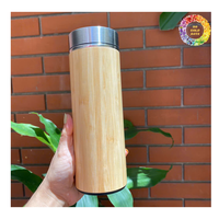Botol Termos Vakum Stainless Steel Ramah Lingkungan dengan Pegangan dan Tutup, Flask Portabel yang Dapat Digunakan Kembali untuk Minuman Panas/Dingin