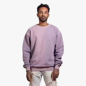 Sweat-shirt délavé à l'acide pour hommes, sweatshirts à col rond en coton délavés à l'acide, personnalisés avec votre logo - Product Image 4