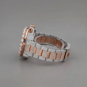 Hip Hop Stylish Moissanite Diamond Quartz Watch VVS Clarity with Steel <b>Band</b> Luxury Fashionable <b>Wrist</b> Jewelry for Everyone - Product Image 2